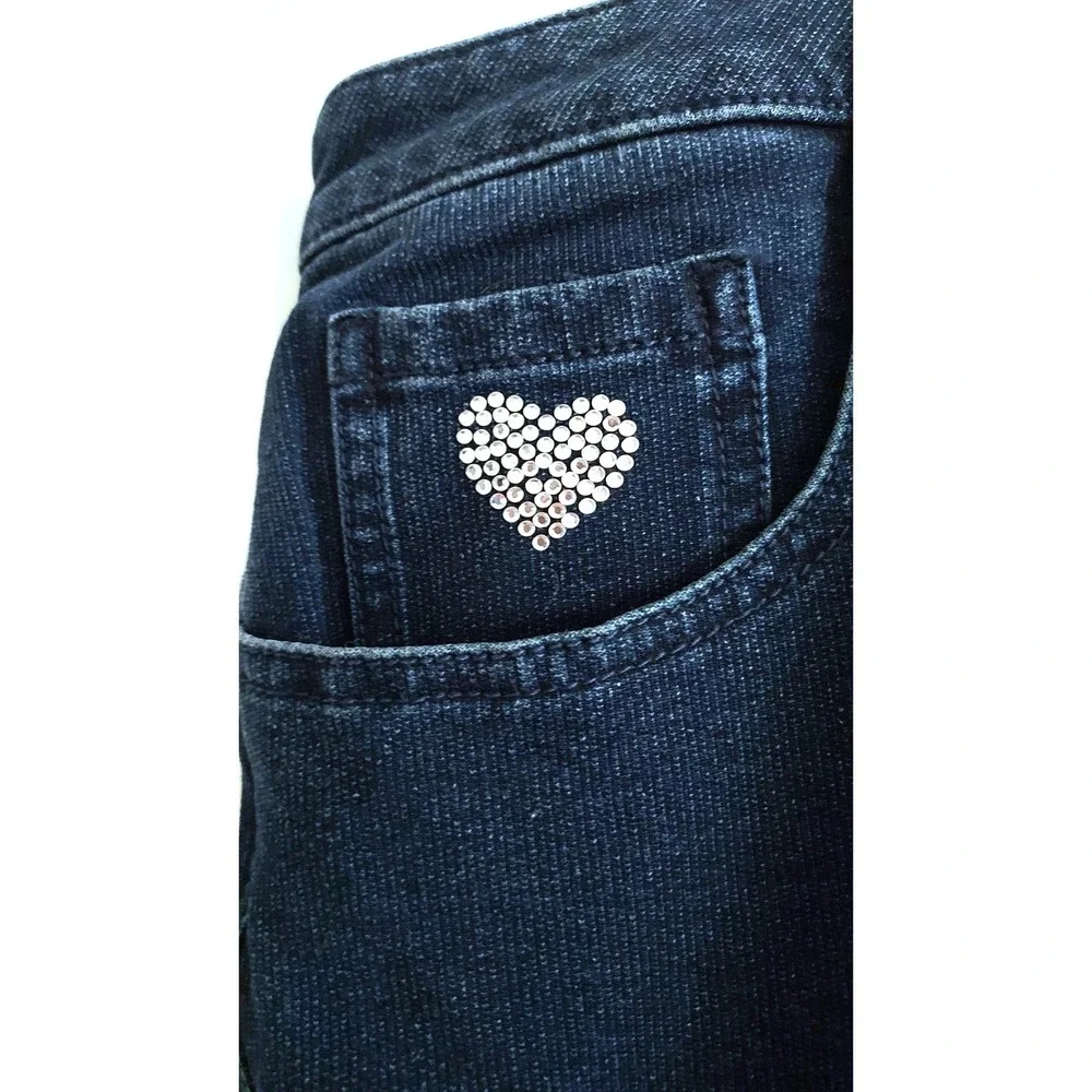 Dream Jeannes Rhinestone Heart Quacker Facto Pants Comfort Fit blue Size 22W QVC - Picture 3 of 7